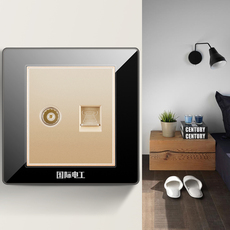 Розетка TV+телефон 【电视电话】国际电工开关插座面板86型家用一位有线电视电话插座