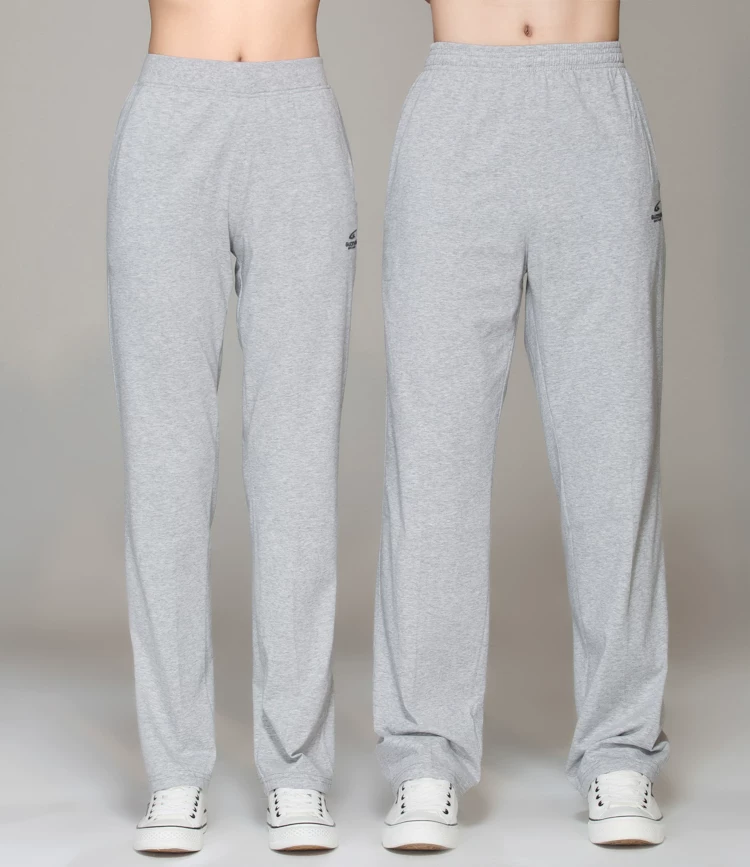 Summer thin white cotton trousers, high waist, for middle age, loose straight fit