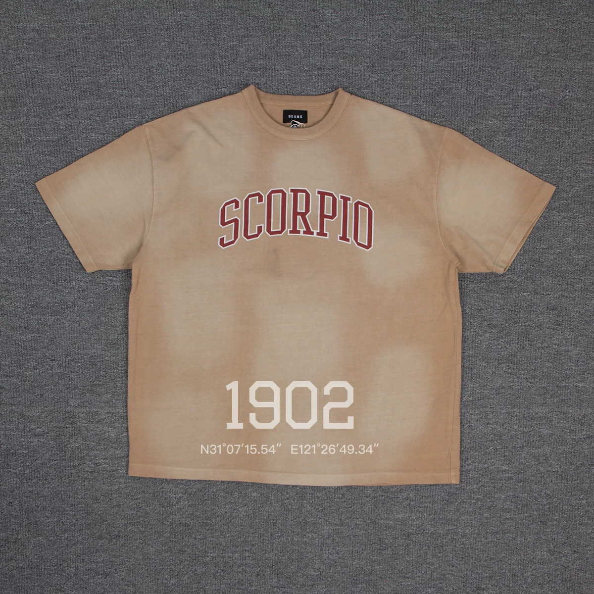 Светодиодные лучи 23SS PIGMENT DYED SOUVIR TEE вымытé вымытé задний небо T-shirt