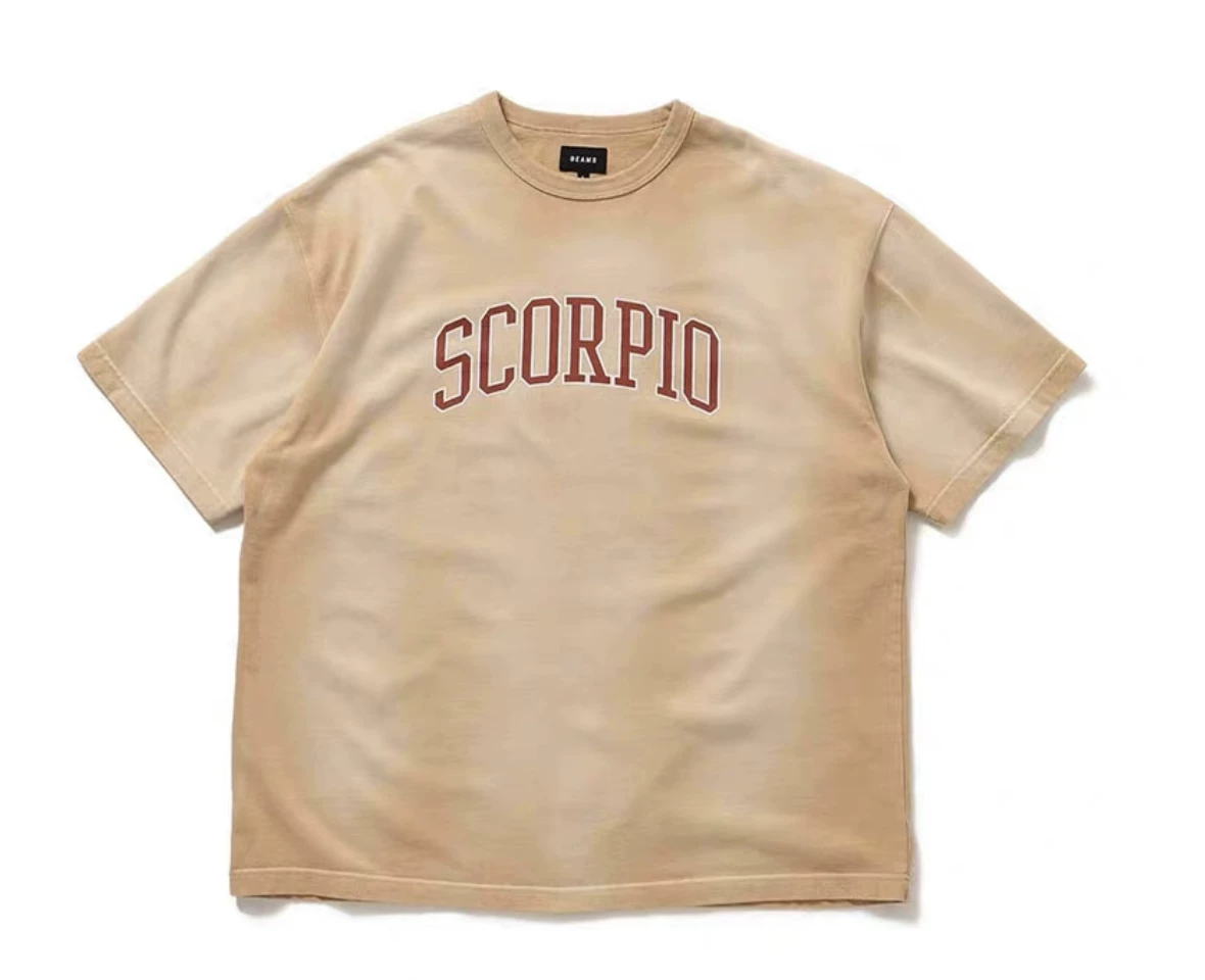 Светодиодные лучи 23SS PIGMENT DYED SOUVIR TEE вымытé вымытé задний небо T-shirt