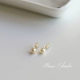 Маленькие изысканные японские серьги, 18 карат