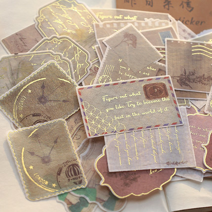 紙さんは金切手のシールを貼って、復古の遠方の切符の日記を飾って素材と紙を貼り合わせます。