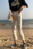 Phiên bản Hàn Quốc của quần jean trắng cạp cao mới mùa hè nữ thẳng lỗ rộng buông xõa mỏng học sinh hoang dã Harlan chín quần quần bò nữ đẹp Quần jean
