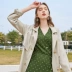 Ba màu 2020 xuân mới dành cho nữ giảm giá đai cửa hàng 3 màu dài tay áo dài áo khoác nữ chính thức - Trench Coat
