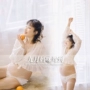 362 phụ nữ mang thai cho thuê quần áo ảnh trắng nhỏ Nhật Bản chủ đề studio ảnh gợi cảm quần áo chụp ảnh riêng tư - Áo thai sản váy bầu thu đông