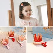 Trẻ em vương miện vương miện kẹp tóc Ngọc trai ba chiều vương miện kẹp tóc kẹp bangs clip Cô gái tóc phụ kiện