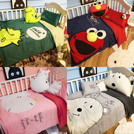 Phim hoạt hình dễ thương khủng long bông bé trẻ em giường mẫu giáo duy nhất ký túc xá trẻ em giường bốn mảnh