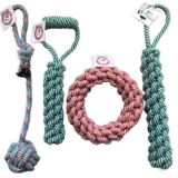 Вязаная вязаная игрушка для любимой собаки игрушки, кусай зубы веревка мяч кусай веревку золотой маму -мусей средний большая большая собака