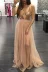 Sách AliExpress Châu Âu và Hoa Kỳ mới đính sequin lưới sling bên khe hở backless cực thấp váy đầm dạ hội mẫu váy đẹp dự đám cưới váy đầm