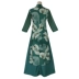 Váy phụ nữ mùa xuân và mùa thu giữa chiều dài giả hai mảnh của retro cải tiến phong cách Trung Quốc của phụ nữ năm điểm tay áo trung niên mùa hè hàng ngày - Váy dài