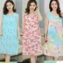 Nữ mùa hè nhân tạo cotton nightdress cộng với phân bón để tăng cotton lụa thai sản nightdress cotton silk dress nightdress ăn mặc váy ngủ big size Đêm đầm