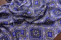 Сине-белая шелковая летняя классическая ткань
