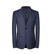 Bird Summer Thin Suit Suit Wool Silk Two Buckle Navy Blue Work Groom Suit 71025