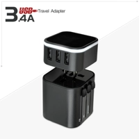 Глобальный универсальный 3USB Многофункциональный преобразование Spepter Global Travel Overteversion Провод 3.4A Адаптер Мини -сокет