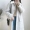 Áo len lông nhung giả xương cá sấu họa tiết nữ mùa thu và mùa đông dài Phần phiên bản Hàn Quốc của búp bê Chic ve áo ấm dày áo khoác dài nữ