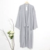 Nhật bản kimono robe knit cotton mùa xuân và mùa thu áo choàng tắm nam mùa hè mỏng tăng dài một mảnh đồ ngủ áo choàng tắm