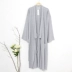 Nhật bản kimono robe knit cotton mùa xuân và mùa thu áo choàng tắm nam mùa hè mỏng tăng dài một mảnh đồ ngủ áo choàng tắm áo choàng lụa dài tay cho nam Night Robe