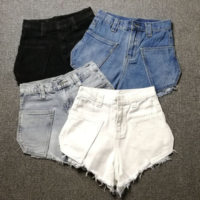 大口袋牛仔短裤女夏2019新款白色高腰显瘦宽松阔腿裤毛边超短热裤-淘宝网 大口袋牛仔短裤女夏2019新款白色高腰显瘦宽松阔腿裤毛边超短热裤-淘宝网