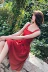 Mùa xuân 2018 mới của phụ nữ phiên bản Hàn Quốc của chiếc váy dây đeo tự canh mùa hè nữ thần khí chất váy đỏ - váy đầm