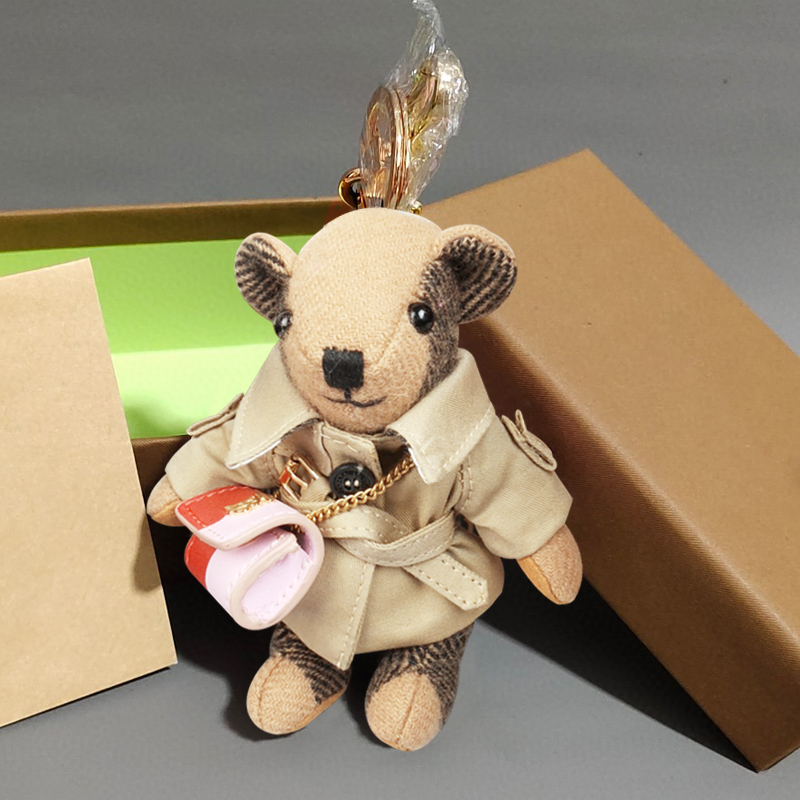 Camel Windbreaker Diagonal BackpackBear Pendant Bear Bag Pendant Key buckle Hanging decoration originality automobile Key chain lovely personality teddy bear