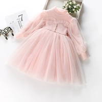 Розовое платье, бархатный фонарь, утепленная юбка на девочку, наряд маленькой принцессы, в западном стиле