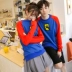 [Full 59] Mùa thu 2018 Học sinh mới Thiếu niên Colorblock Thêu áo dài tay Những người yêu thích Áo len nam hoodie đẹp Áo len