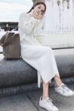 Демисезонный свитер, длинная осенняя юбка, трикотажное трикотажное платье, коллекция 2021, в корейском стиле, средней длины, осенний