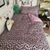 Tide thương hiệu denim vải giường chăn tấm chăn 1.2m Leopard ba mảnh ký túc xá sinh viên độc thân - Khăn trải giường drap giường 1mx2m Khăn trải giường