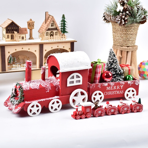 Деревянный окрашенный поезд, настольный грузовик, наряжаться, подарок на день рождения