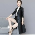 Mùa xuân và mùa thu mới 2019 Áo khoác nữ bằng da Hained trong phần dài Slim là phiên bản Hàn Quốc mỏng của áo gió nữ bằng da dày - Quần áo da áo khoác da lộn lót lông nữ Quần áo da