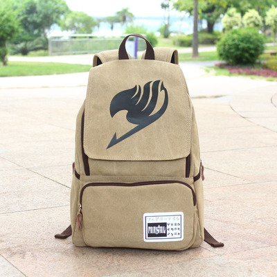 taobao agent Fairy Tail Canvas Backpack Tokyo Gongxian Backpack One Piece Anime Surrounding School Bag Travel Bag