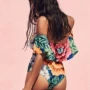 2019 bikini phong cách châu Âu và Mỹ Ren xù gợi cảm quấn ngực từ vai áo tắm một mảnh đi biển - Bikinis áo tắm sexy