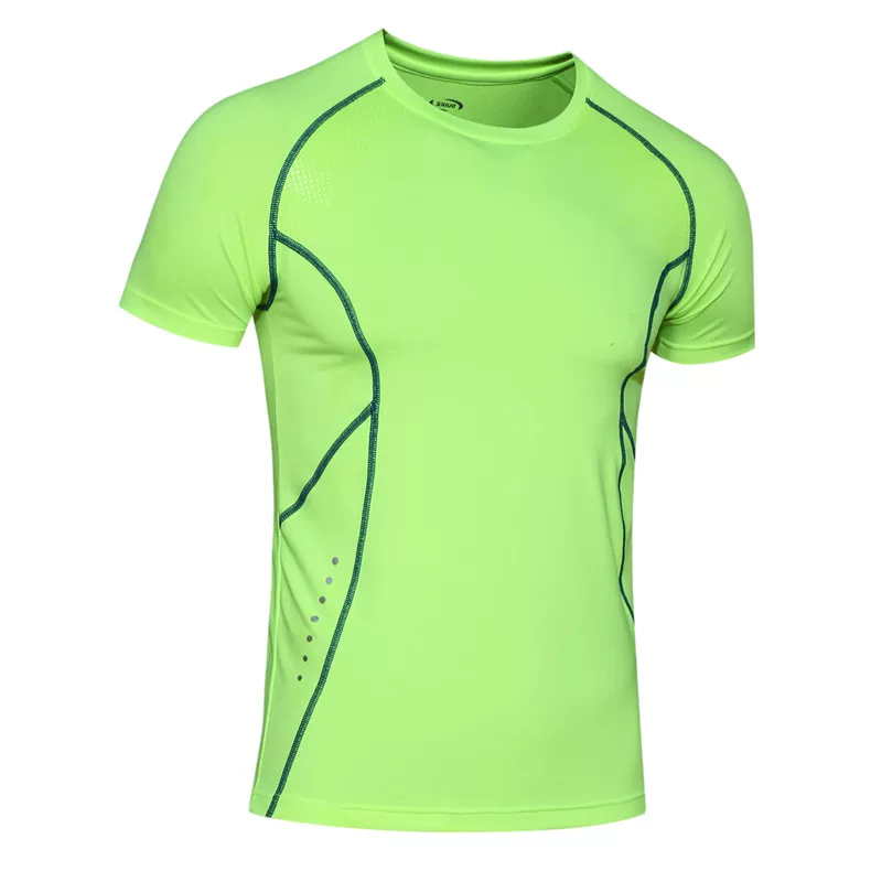 Sports elastic T-shirt for training, for beloved, tight, with short sleeve