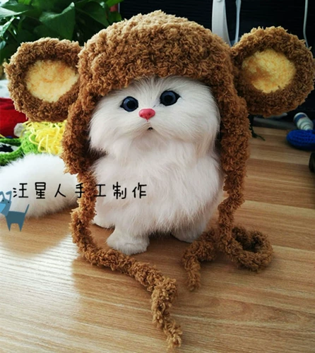 Чистое ручная шляпа шляпа Qi Tian da Sheng Sun Wukong Style Путешествие на запад, Pet Cosplay, Lena Bears, загружающая шляпа