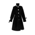 Boccalook thiết kế tùy chỉnh nước mắt màu xanh và đen hai màu giả áo khoác lông - Accentuated eo áo áo dạ croptop Accentuated eo áo