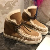 Демисезонные зимние утепленные короткие сапоги со шнурками