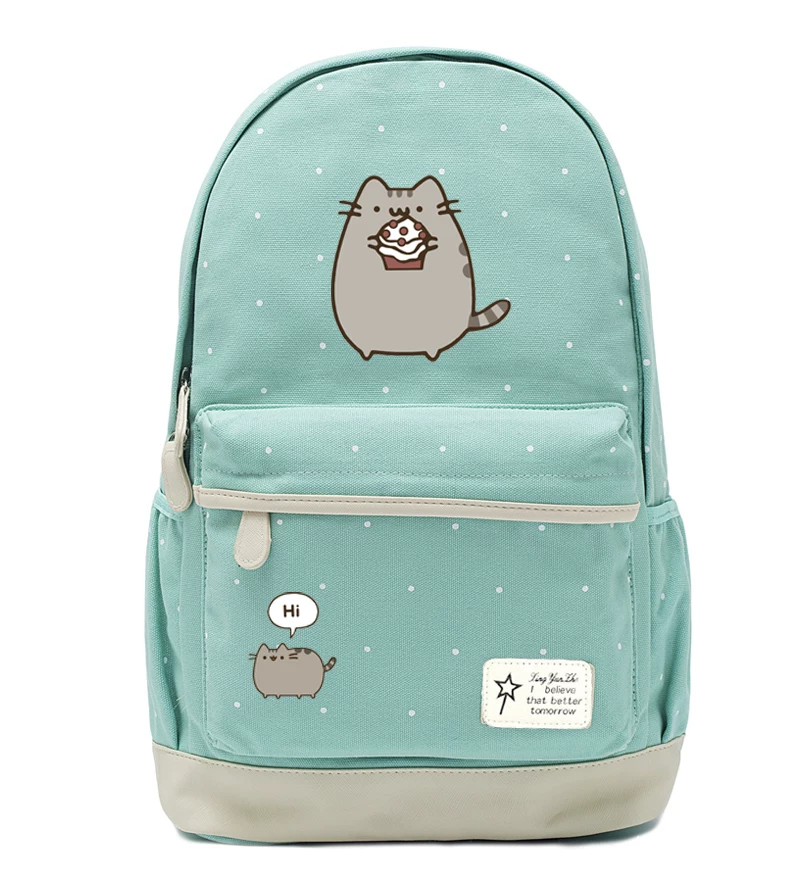 Рюкзак Pusheen для начальной и средней школы, милый принт кота, 30×15×13,75 см