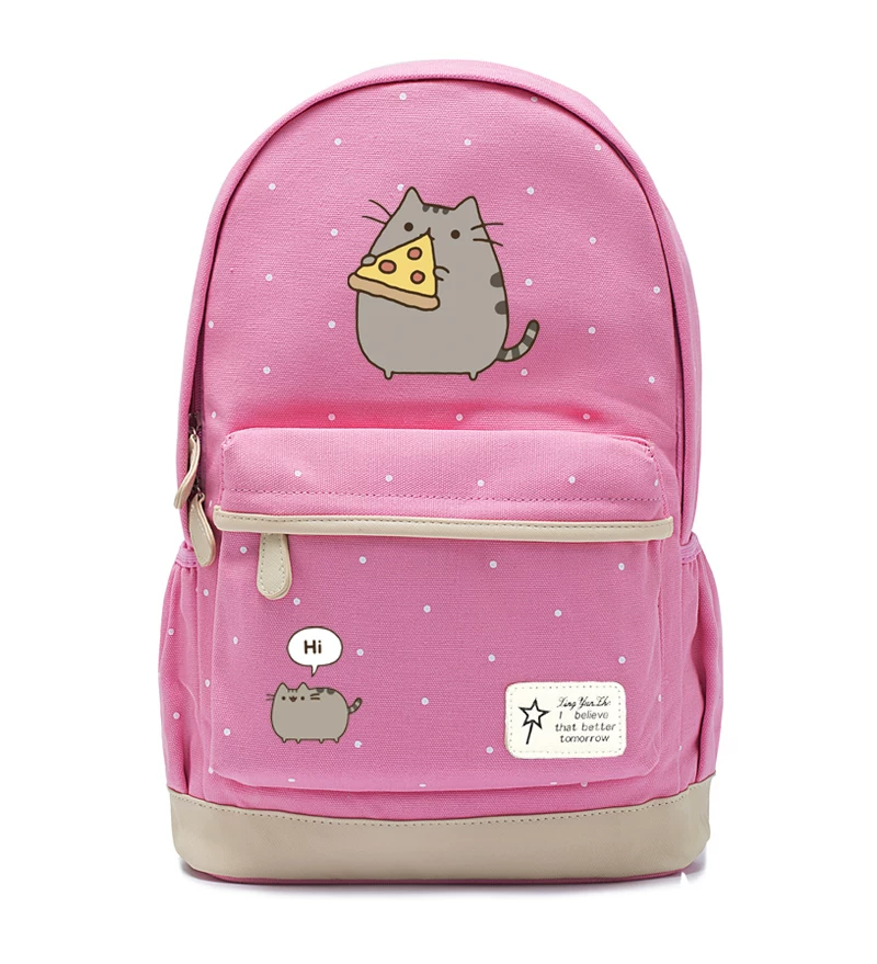 Рюкзак Pusheen для начальной и средней школы, милый принт кота, 30×15×13,75 см