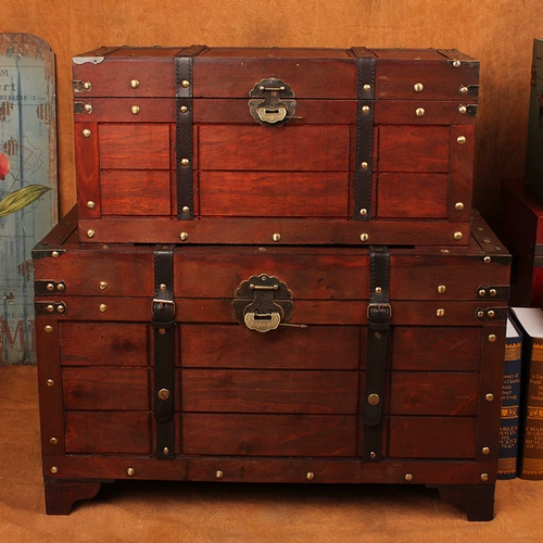 Старомодный большой набор инструментов, коробочка для хранения, ящик для хранения, деревянная антикварная большая коробка