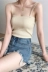 Mùa hè của phụ nữ Hàn Quốc Slim mỏng đôi dây đeo áo len co giãn bên ngoài mặc áo sơ mi ngắn - Áo ba lỗ áo kiểu đẹp Áo ba lỗ