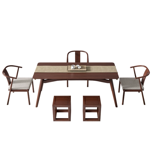 Новый китайский чайный стол и стул Комбинированный сплошной древесиной чайный стол пузырь Офис офис длинное чайное стол кунг -фу чайный стол дзен yitai