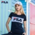 Áo thun ngắn tay Fila Fila nữ mùa hè mới ngắn T thể thao giản dị Áo thun logo dệt kim cổ tròn tay ngắn - Áo phông thể thao áo ba lỗ gymshark Áo phông thể thao