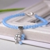 Thời trang Crystal Anklet Powder Crystal Blue Crystal Màu Crystal Chalcedony Anklet Hàn Quốc Nữ Nhỏ rõ ràng Anklet vòng chân cho nữ Vòng chân