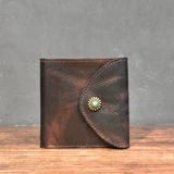 Японский ретро кошелек, короткий вместительный и большой бумажник, из натуральной кожи