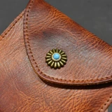 Японский ретро кошелек, короткий вместительный и большой бумажник, из натуральной кожи