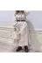 Miễn phí vận chuyển Nhật Bản mỏng mới mùa thu của phụ nữ eo đàn hồi đơn ngực trên đầu gối váy dài ngọt ngào - Váy dài