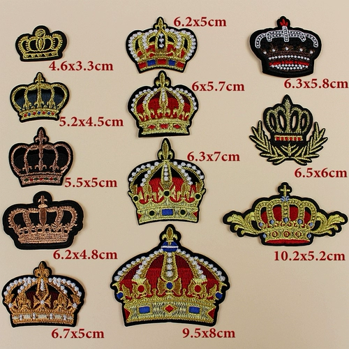 Модная вышивка Zhang Crown Pixels Deaddue Bants Bints Декоративная ткань наклеек золотой вышивка корона