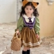 Bé gái Halloween cosplay phù thủy bí ngô váy trẻ em ăn mặc trang phục dành cho trẻ em và trẻ em trung niên dạ quang váy đèn lồng