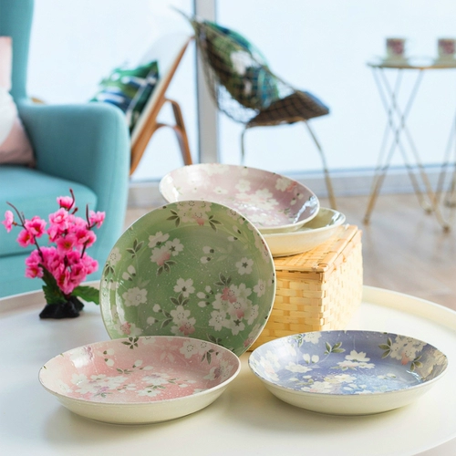 Япония Aito Mido кипятил Uya Chito Sakura Blowing Snow Ceramic Date Bamboo -Catee Cateing 5 -Piece Spot of Spot