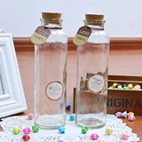 Цилиндрическая прозрачная стеклянная бутылка